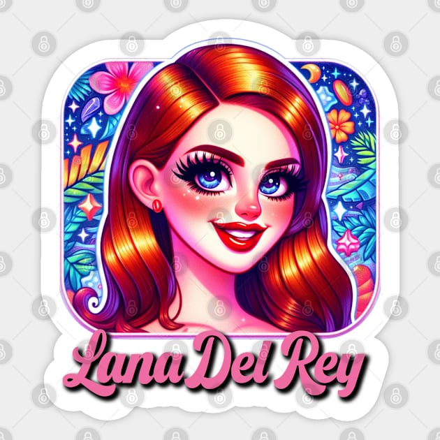 Lana Del Rey - Lisa Frank inspired Sticker by Tiger Mountain Design Co.